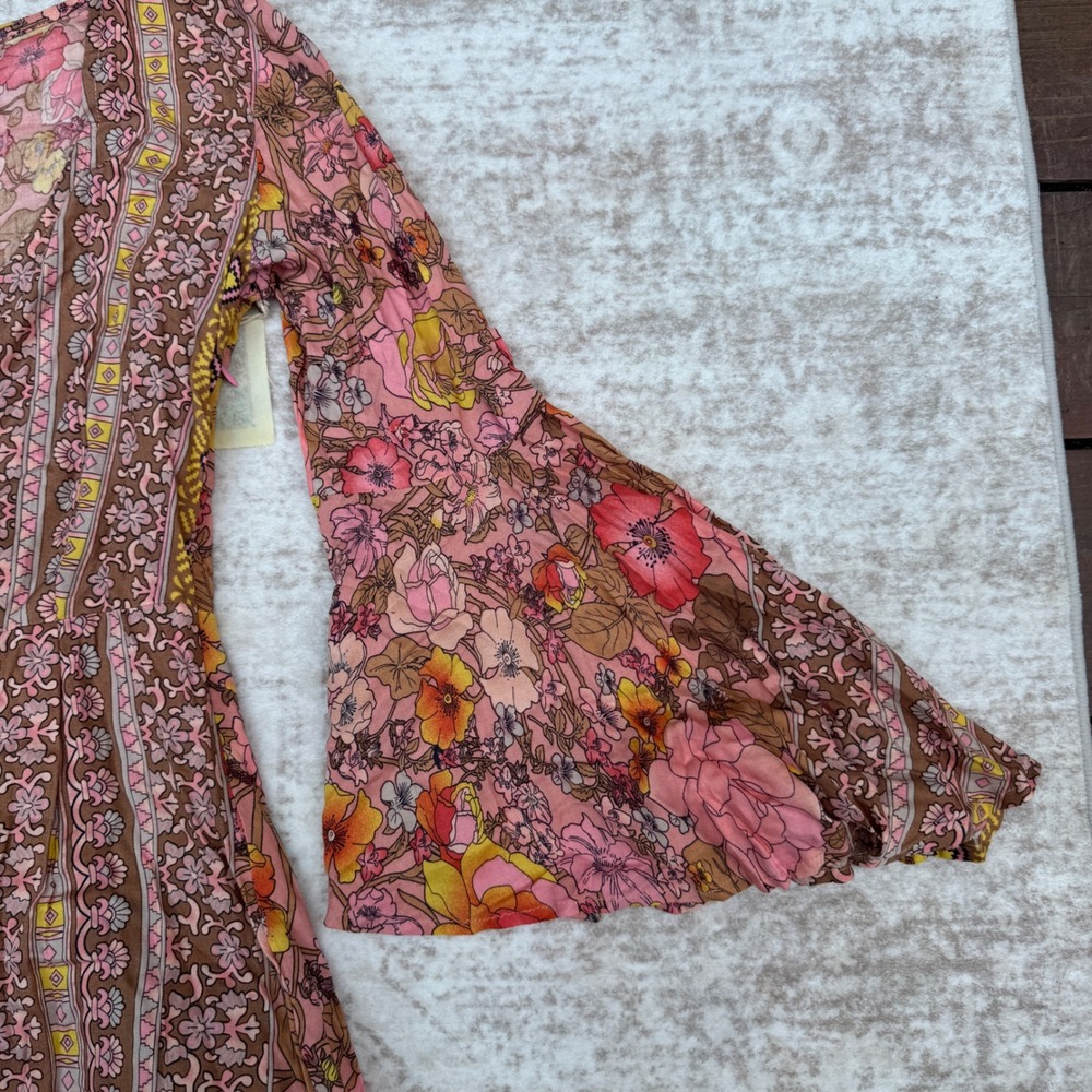 Aratta Silent Journey Floral Maxi Dress Size XS NWOT Boho Gypsy Hippie Whimsy - Picture 13 of 14